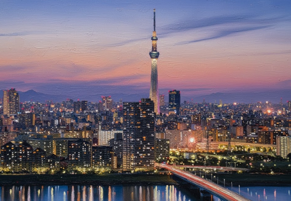 도쿄 스카이트리 밤 전경